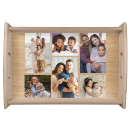 Moments in Focus: Customizable 6 Photo Collage Serving Tray