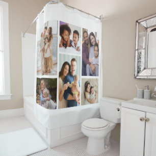 Moments in Focus: Customizable 6 Photo Collage Shower Curtain