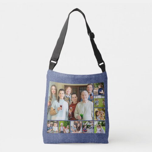 Moments in Focus Customizable 9 Photo Collage Crossbody Bag