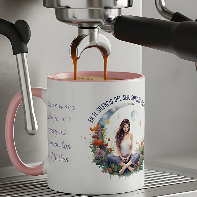 Moments of calm mug (Espresso para mujer que medita, practica Yoga, un regalo para ella que es especial, personalizable)