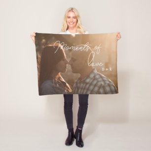 Moments of love, couple in love fleece blanket