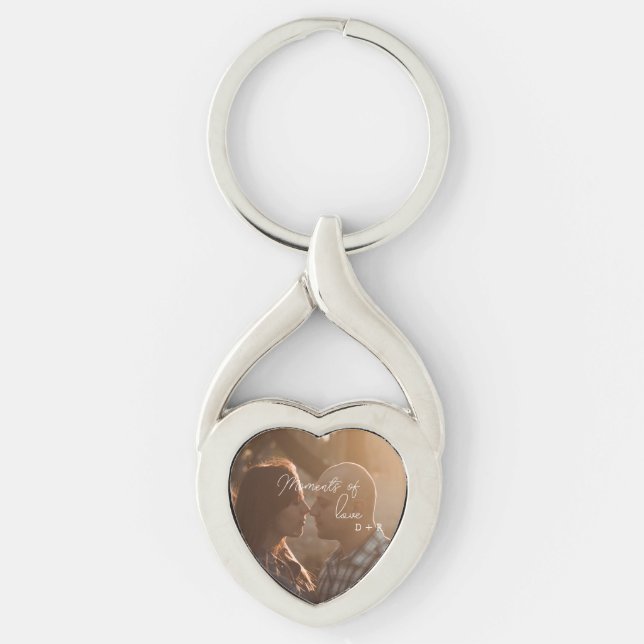 Moments of love, couple in love keychain (Front)