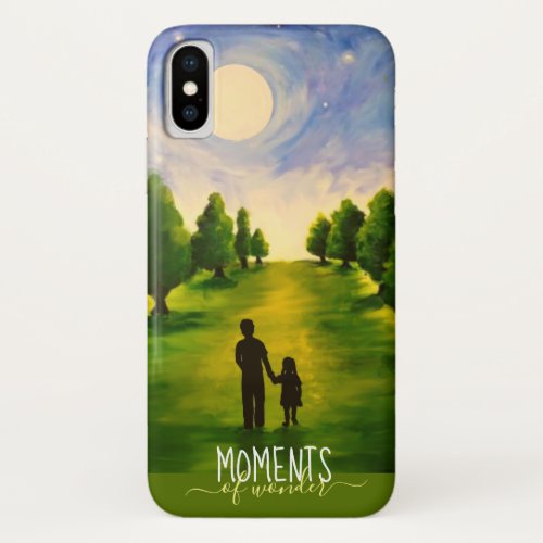 Moments of wonder moonlit walk in woods iPhone x case