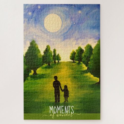 Moments of wonder moonlit walk in woods jigsaw puzzle
