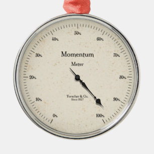 Momentum Meter Motivational Steampunk Gauge Metal Ornament