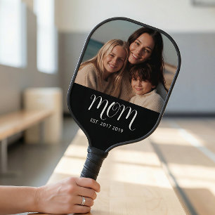 MomEstablished Fun Script Photo Pickleball Paddle