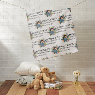 Momfulness Definition Floral Motherhood Pattern Baby Blanket