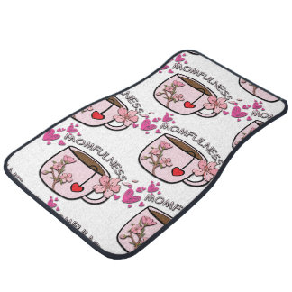 Momfulness Floral Tea Cup Seamless Pattern Car Floor Mat