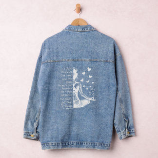 Momfulness Over Stress Mindful Mom Quote Denim Jacket