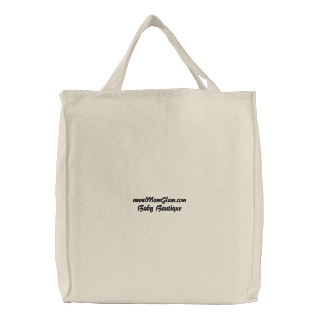 MomGlam Embroidered Tote Bag (Front)