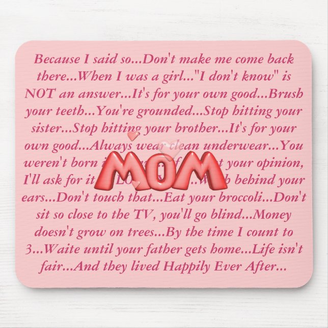 MOMisms... Mouse Pad (Front)