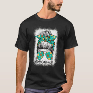 Momlife Messy Bun Scout For Girls Cookie Mom T-Shirt