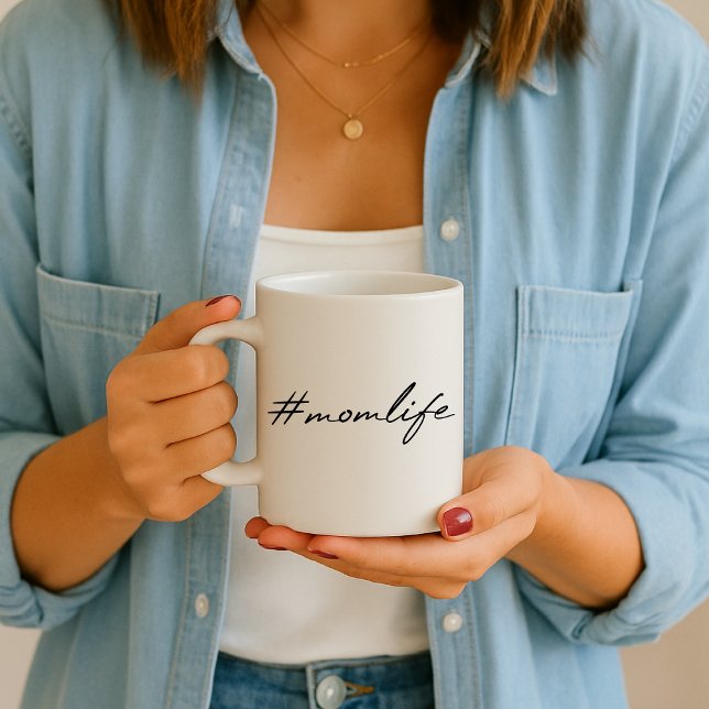 #MomLife | Motherhood Modern Script Mother's Day Coffee Mug (Creator Uploaded)