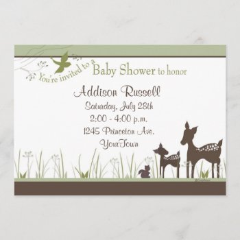 Momma And Baby Deer Shower Invitations by mybabybundles at Zazzle
