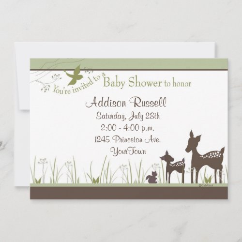 Momma and Baby Deer Shower Invitations