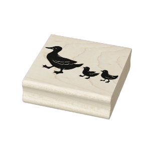 Momma and Baby Ducks Rubber Stamp