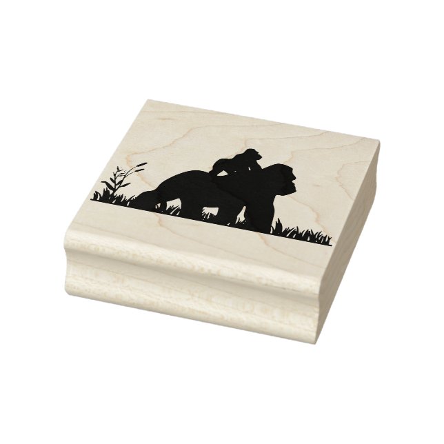 Momma and Baby Gorilla Rubber Stamp (Stamp)