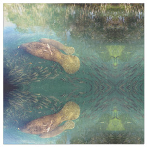 Momma and Baby Manatee Fabric
