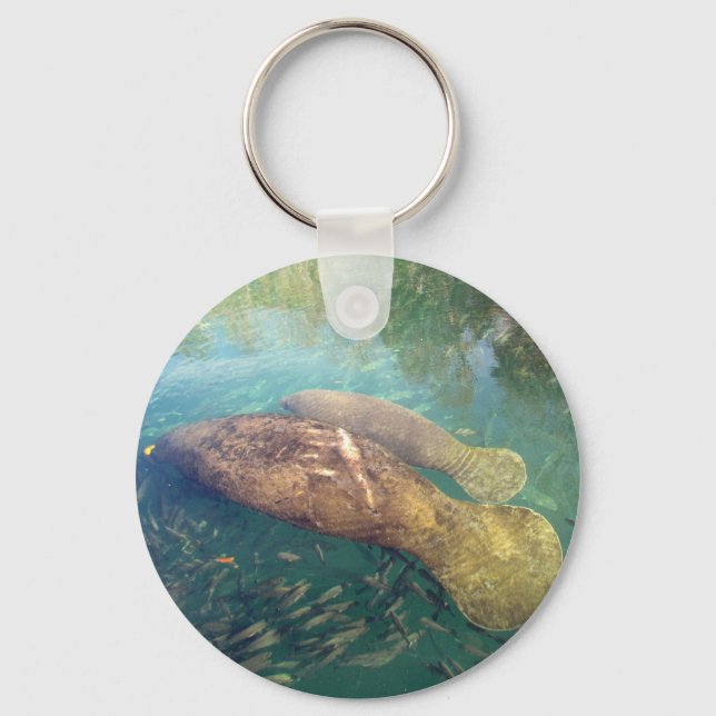 Momma and Baby Manatee - Keychain (Front)