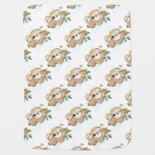 Momma and Baby Sloth Baby Blanket