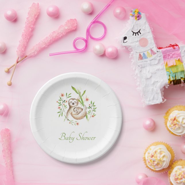 Momma and baby sloths   paper plates (Party)