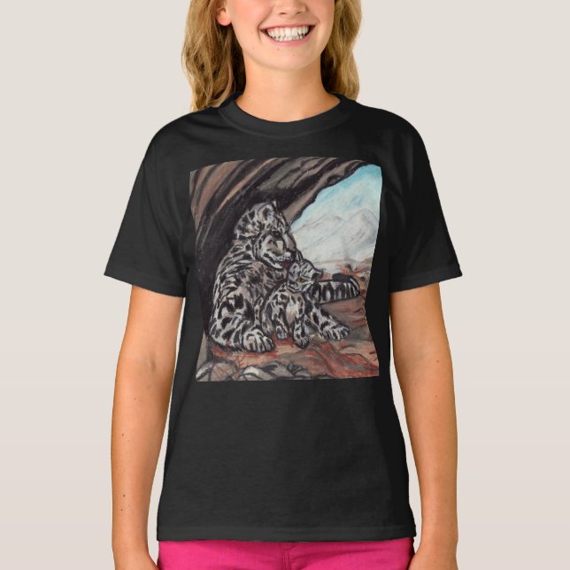 MOMMA AND CUB SNOW LEOPARD child top (Front)