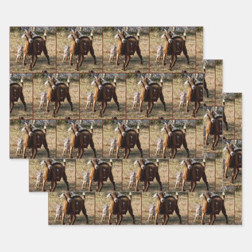 Momma and Kid Goat _ Small Print Wrapping Paper Sheets