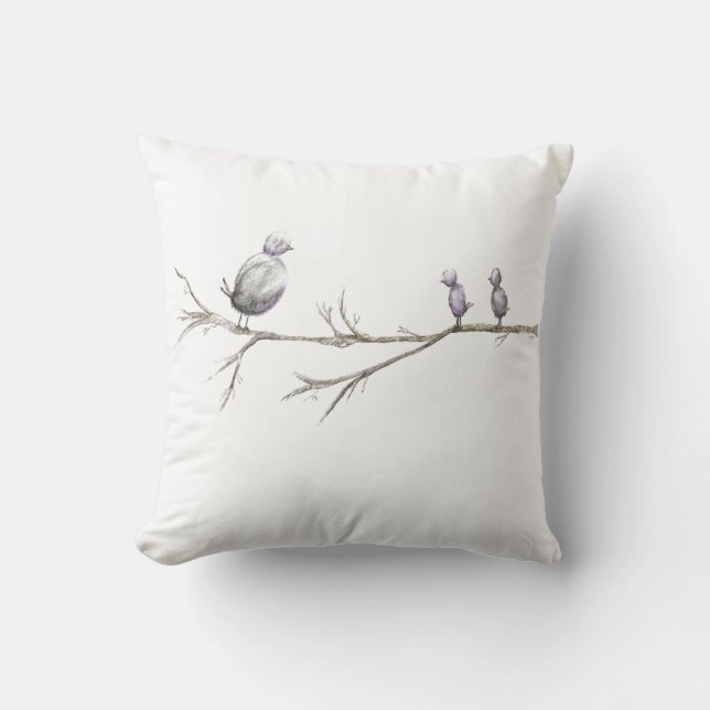 Momma & Babes Throw Pillow (Front)