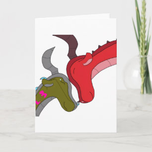 Momma & Baby Dragon Blank Inside Greeting Card