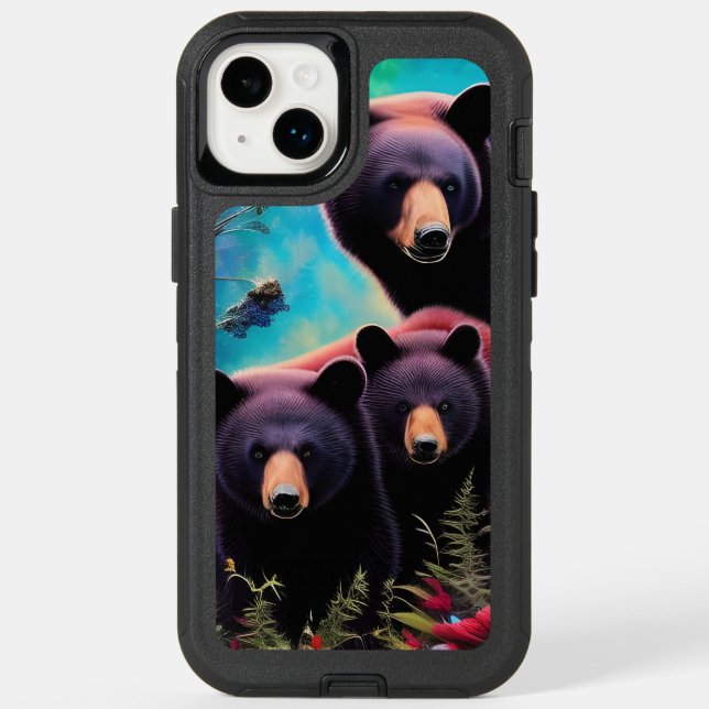 Momma Bear and cubs Otterbox iPhone Case (Back)