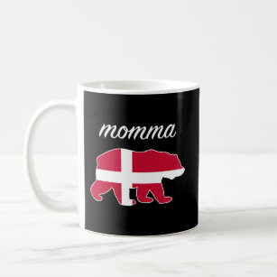 Momma Bear Denmark Flag Danish Roots Coffee Mug