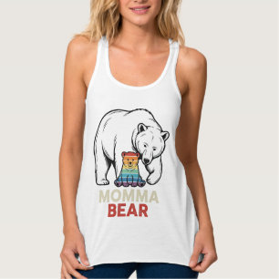 Momma Bear Rainbow Vintage Engraving Shirt Design_