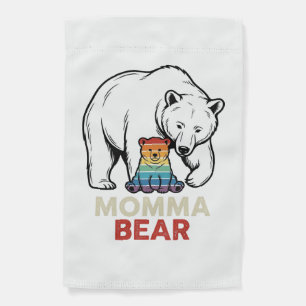 Momma Bear Rainbow Vintage Engraving Shirt Design_ Garden Flag