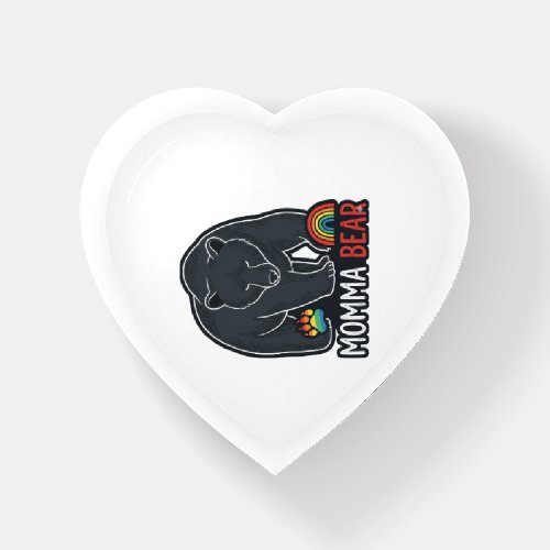 Momma Bear Rainbow Vintage Engraving Shirt Design  Paperweight
