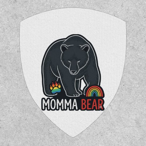 Momma Bear Rainbow Vintage Engraving Shirt Design Patch