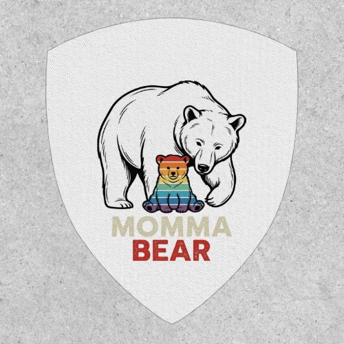 Momma Bear Rainbow Vintage Engraving Shirt Design_ Patch
