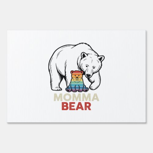 Momma Bear Rainbow Vintage Engraving Shirt Design_ Sign