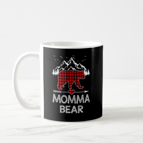 Momma Bear Red Buffalo Plaid Momma Bear Pajama  Coffee Mug