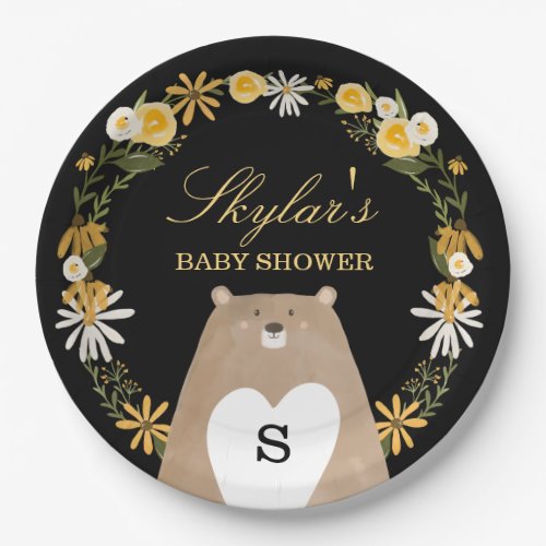 Momma Bear  Sweet Honey Bee   Floral Baby Shower Paper Plates