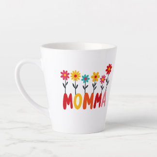 MOMMA Bloom – Whimsical Floral Hand-Drawn Art Latte Mug