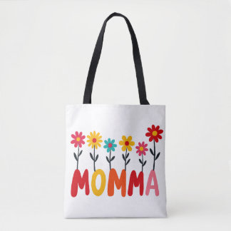 MOMMA Bloom – Whimsical Floral Hand-Drawn Art Tote Bag