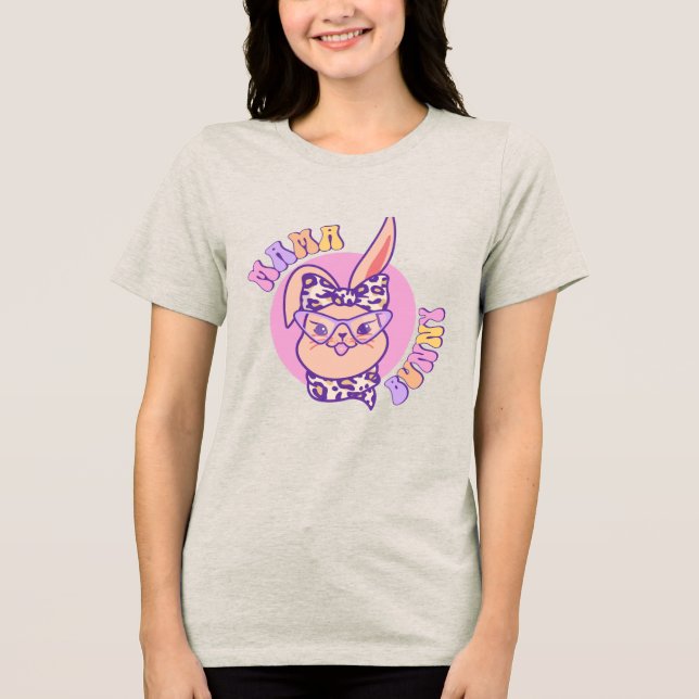 Momma Bunny Easter Bunny Head Tri-Blend Shirt (Front)