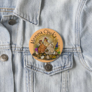 Momma Cluck's Farm Fresh Eggs Button