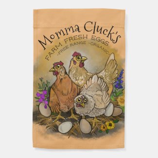 Momma Cluck's Farm Fresh Eggs Flag