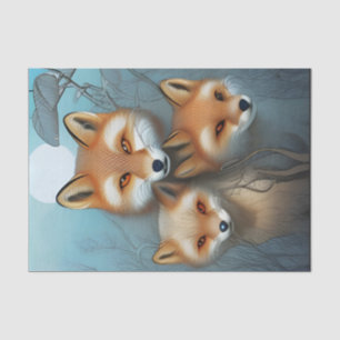 Momma Fox and babies Tissue Paper
