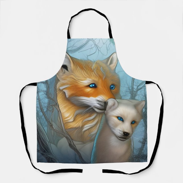 Momma fox and her baby  apron (Front)