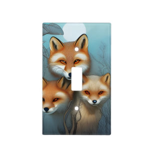 Momma fox and two babies light switch cover