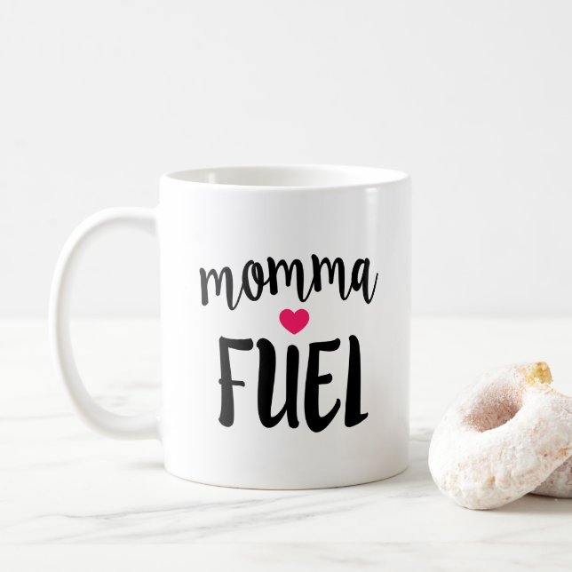 MOMMA FUEL Chic Inspirational Work Mom Coffee Mug (With Donut)