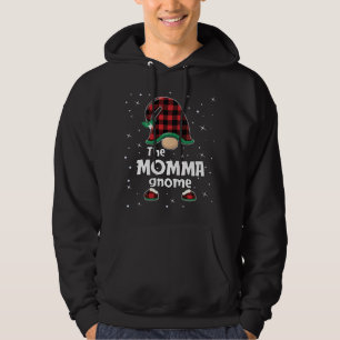 Momma Gnome Buffalo Plaid Matching Christmas Gift Hoodie