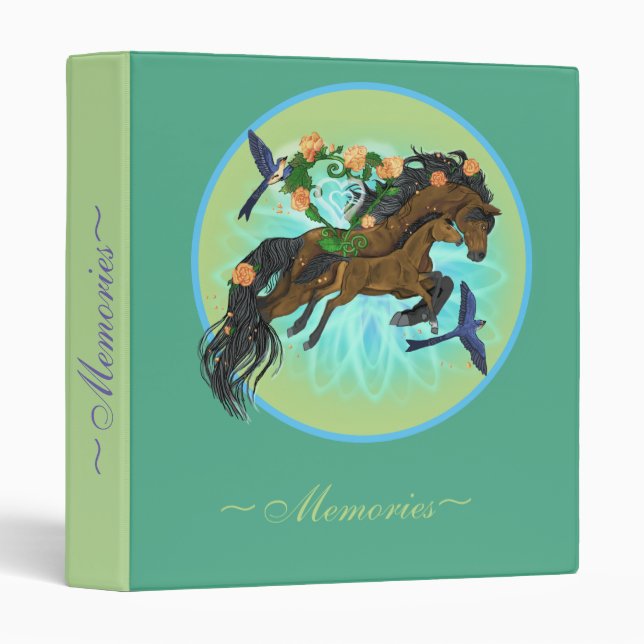 Momma Horse and foal 3 Ring Binder (Front/Spine)